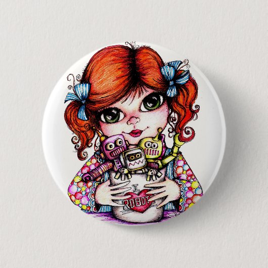 I Liebe-Roboter Button (Vorderseite)