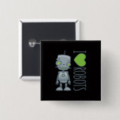 I Liebe Roboter Button (Vorne & Hinten)