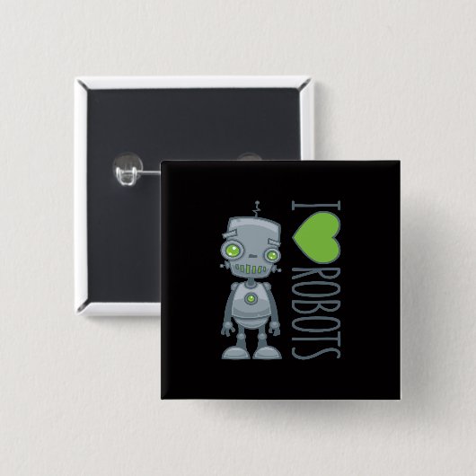 I Liebe Roboter Button (Vorne & Hinten)