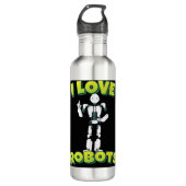 I Liebe Roboter Edelstahlflasche (Vorderseite)