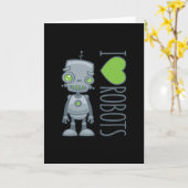 I Liebe Roboter Karte (Gelbe Blume)