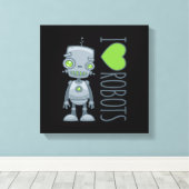 I Liebe Roboter Leinwanddruck (Insitu (Holzboden))