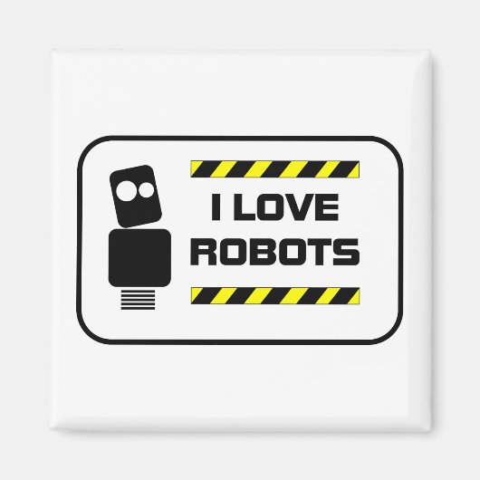 I Liebe Roboter Magnet (Vorne)