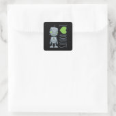 I Liebe Roboter Quadratischer Aufkleber (Tasche)