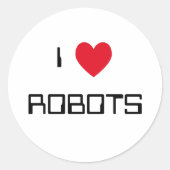 I Liebe Roboter Sticker (Vorderseite)