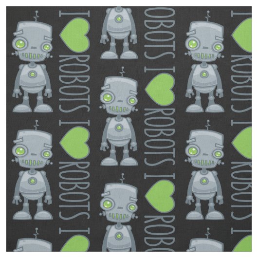 I Liebe Roboter Stoff (Muster)