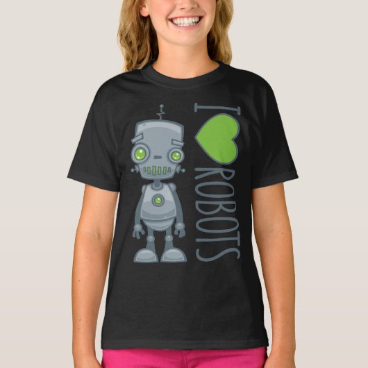 I Liebe Roboter T-Shirt (Vorderseite)