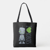 I Liebe Roboter Tasche (Rückseite)