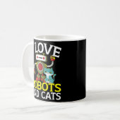 I Liebe Roboter und Katzen Robotik Ingenieur Kitty Kaffeetasse (Vorderseite Links)