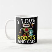 I Liebe Roboter und Katzen Robotik Ingenieur Kitty Kaffeetasse (Links)