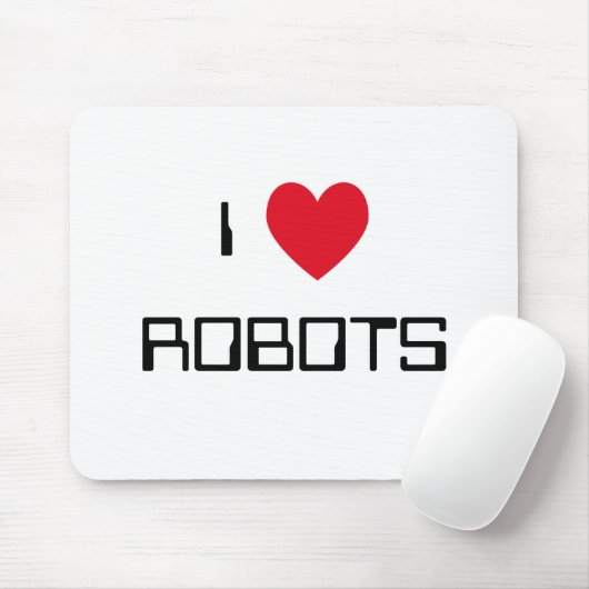 I Liebe Robots Mousepad (Mit Mouse)