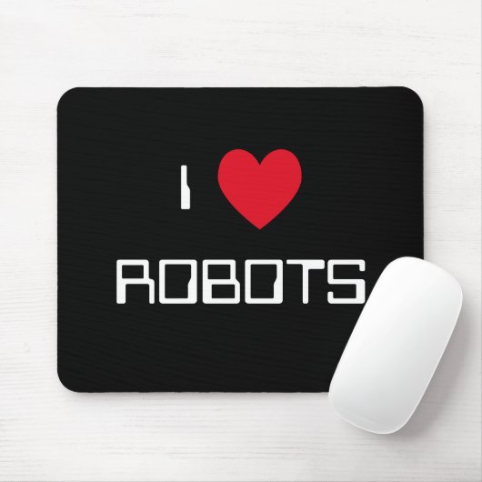 I Liebe Robots Mousepad (Mit Mouse)