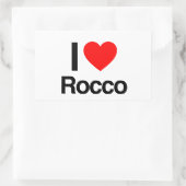 i Liebe rocco Rechteckiger Aufkleber (Tasche)