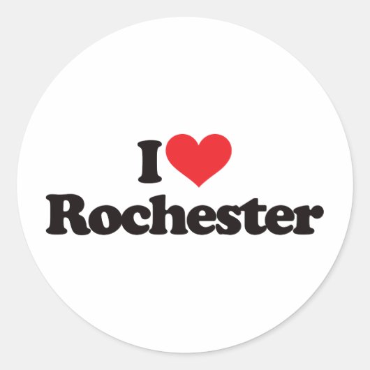 I Liebe Rochester Runder Aufkleber (Vorderseite)