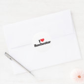 I Liebe Rochester Runder Aufkleber (Umschlag)