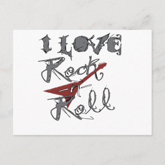 I Liebe Rock and Roll Postkarte (Vorderseite)
