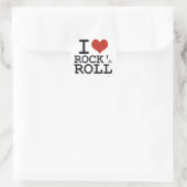 I Liebe Rock and Roll Runder Aufkleber (Tasche)