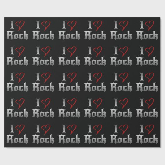 I Liebe Rock Geschenkpapier (Flach)