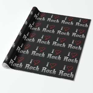 I Liebe Rock Geschenkpapier