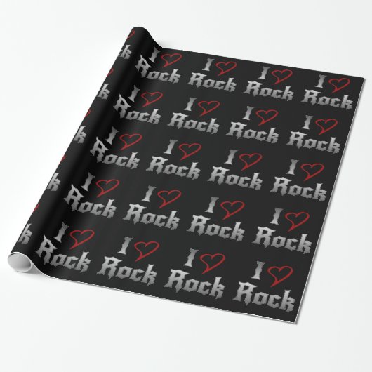 I Liebe Rock Geschenkpapier (Ungerollt)
