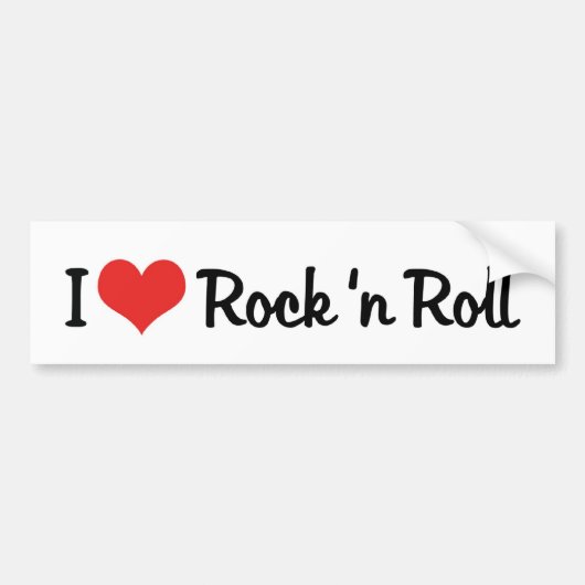 I Liebe Rock 'n Roll Autoaufkleber (Vorne)