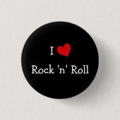 I Liebe Rock 'n' Roll Button (Vorderseite)