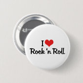 I Liebe Rock 'n Roll Button (Vorne & Hinten)