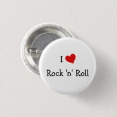 I Liebe Rock 'n' Roll Button (Vorne & Hinten)