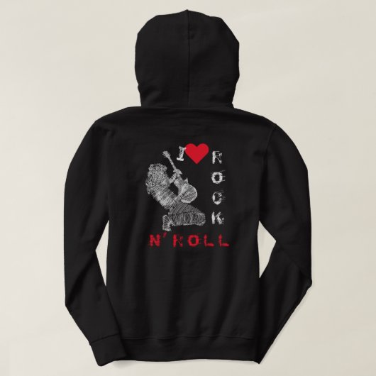 I Liebe Rock N' Roll - Gitarrenspieler - Rock Part Hoodie (Design Rückseite)