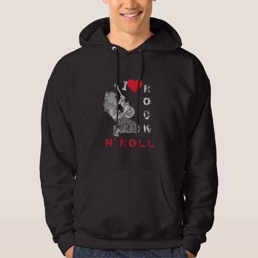 I Liebe Rock N' Roll - Gitarrenspieler - Rock Part Hoodie (Vorderseite)