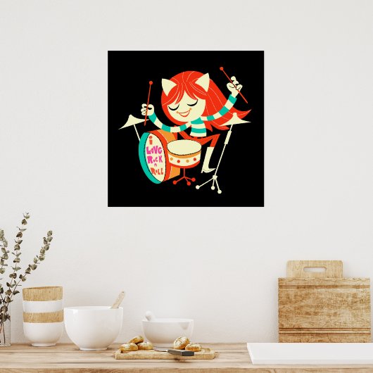 I Liebe Rock 'n' Roll Poster (Küche)
