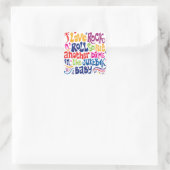 I Liebe Rock n Roll Quadratischer Aufkleber (Tasche)