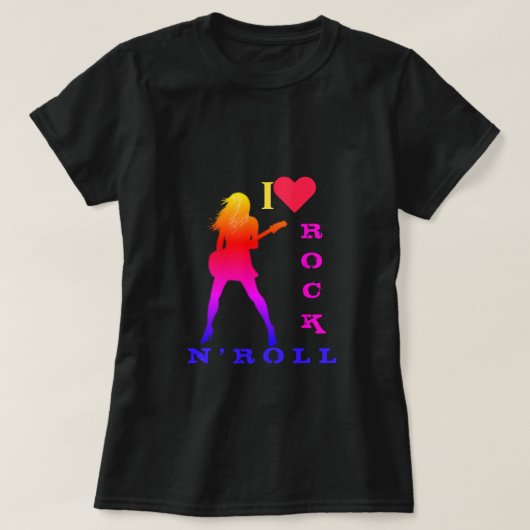 I Liebe Rock N' Roll - Rock N' Roll Girl T-Shirt (Design vorne)