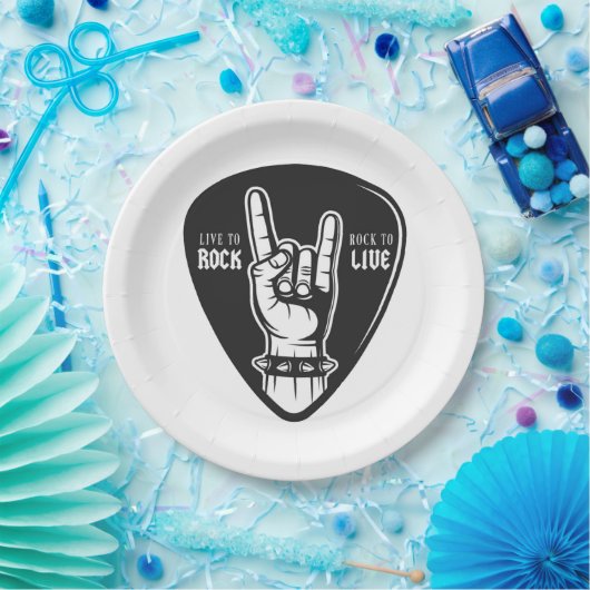 I Liebe Rock Pappteller (Party)