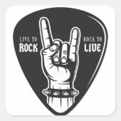I Liebe Rock Quadratischer Aufkleber (Vorderseite)