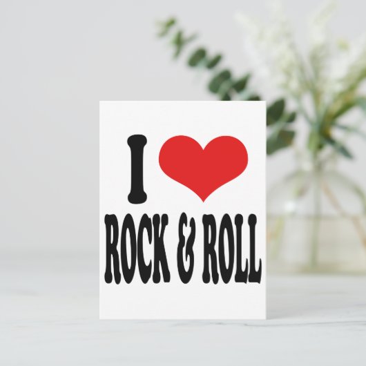 I Liebe Rock & Roll Postkarte (Stehend Vorderseite)