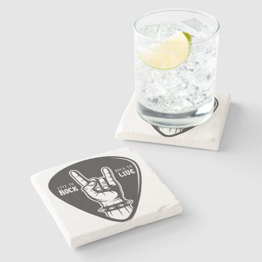 I Liebe Rock Steinuntersetzer (Seitenansicht)