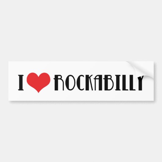 I Liebe Rockabilly Autoaufkleber (Vorne)