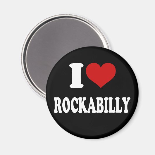 I Liebe Rockabilly Magnet (Vorderseite/Rückseite)