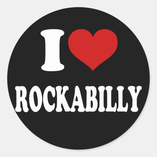 I Liebe Rockabilly Runder Aufkleber (Vorderseite)