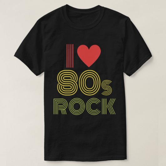 I Liebe Rock'n'Roll 80er Retro Music Tshirt für Ju (Design vorne)