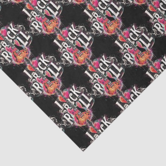 I Liebe Rock'n'Roll Electric Gitarre geteert Decou Seidenpapier (Ausschnitt)