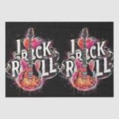 I Liebe Rock'n'Roll Electric Guitar Decoupage Seidenpapier (Vorderseite)