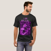 I Liebe Rock'n'Roll Electric Guitar Malerei Lila T-Shirt (Vorne ganz)