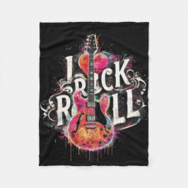 I Liebe Rock'n'Roll Electric Guitar Painting Fleecedecke