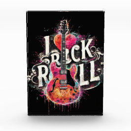 I Liebe Rock'n'Roll Electric Guitar Painting Fotoblock