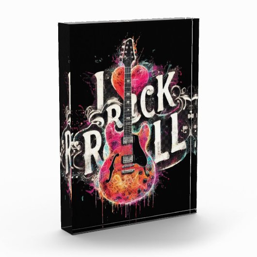 I Liebe Rock'n'Roll Electric Guitar Painting Fotoblock (Links)