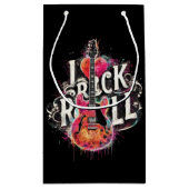 I Liebe Rock'n'Roll Electric Guitar Painting Kleine Geschenktüte (Rückseite)
