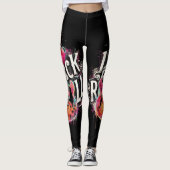 I Liebe Rock'n'Roll Electric Guitar Painting Leggings (Vorderseite)