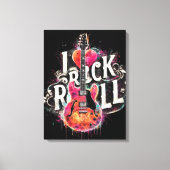 I Liebe Rock'n'Roll Electric Guitar Painting Leinwanddruck (Vorderseite)
